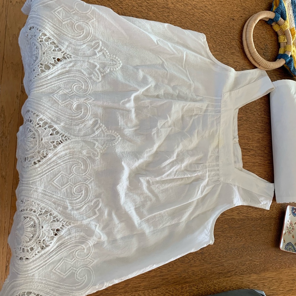 White cotton tank blouse